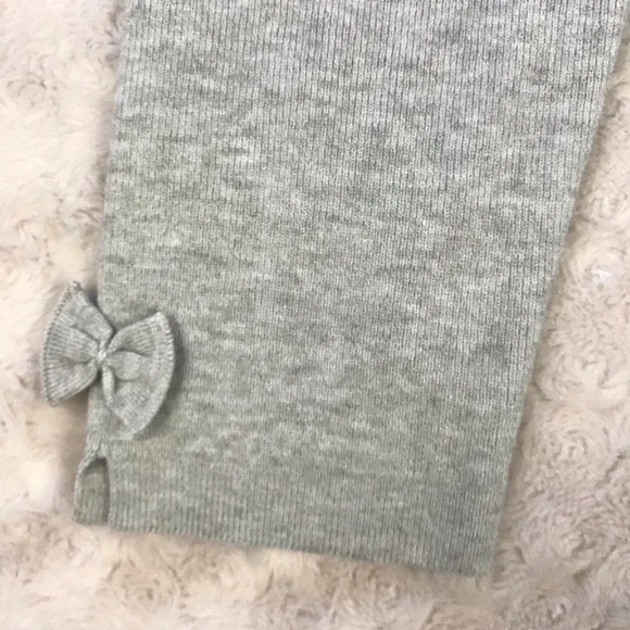 Vignette Sweater Knit “Olive” Leggings Gray Bows Size 5 - Picture 6 of 6